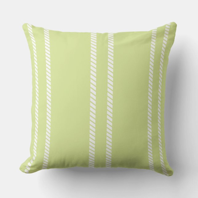 Classic Lime with Stripes Throw Pillow Kudde (Framsida)