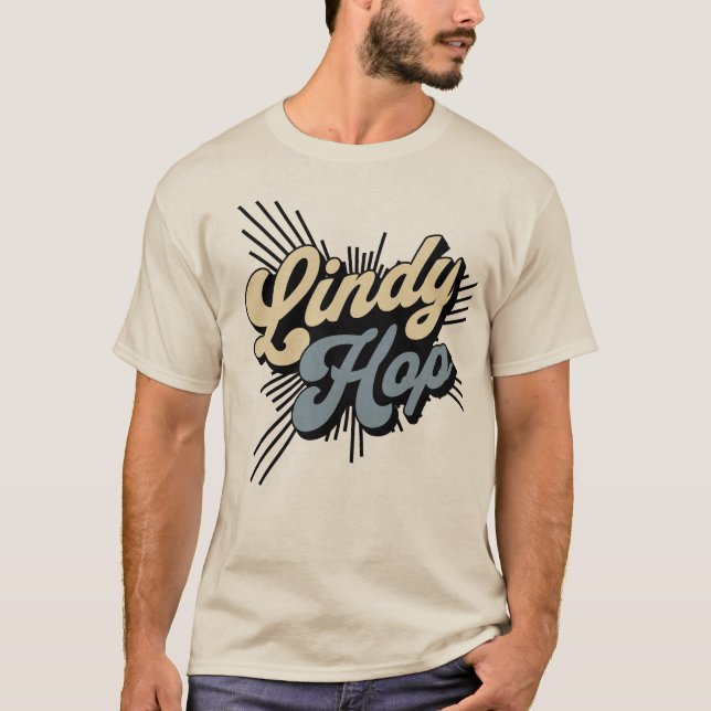 Classic Lindy Skutt Swing Dancing Älskare T Shirt (Framsida)
