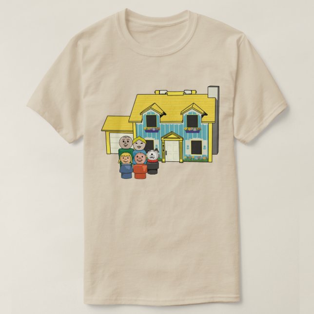 Classic Little People Family and House T Shirt (Design framsida)