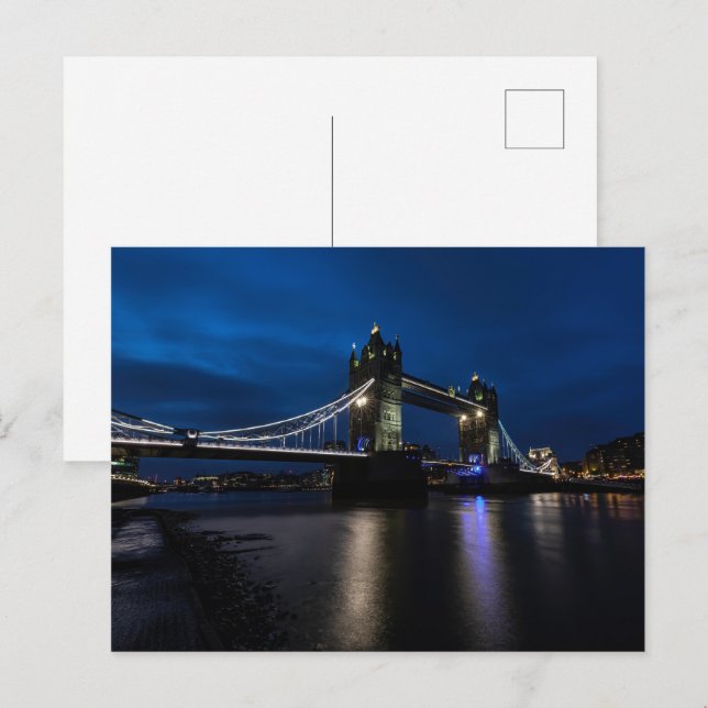 Classic London Tower Bridge Scenic View Postcard Vykort (Fram/baksida)