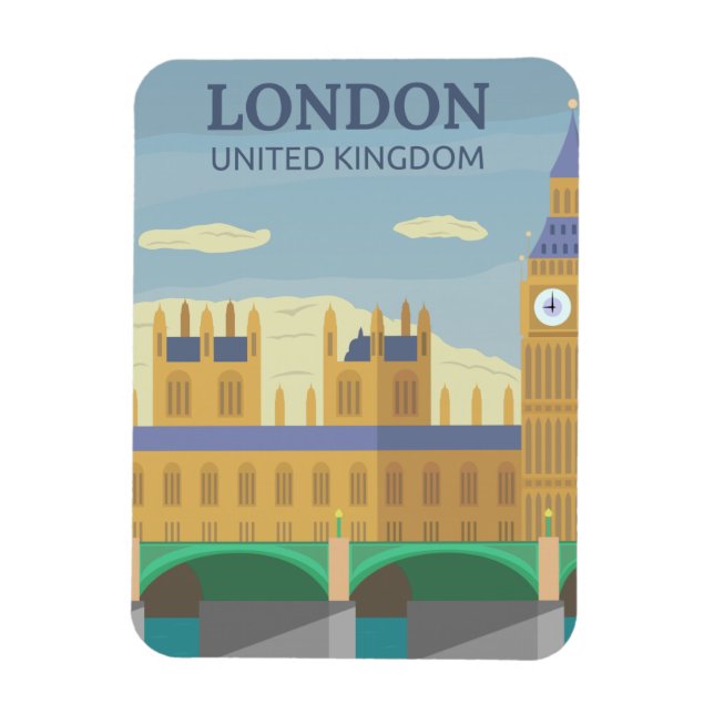 Classic London Travel Art Magnet (Vertikal)