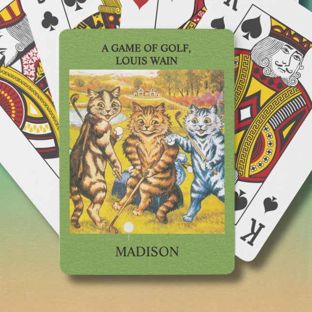 Classic Louis Wain Cats spelar Golf-Personligen Casinokort (Skapare uppladdad)