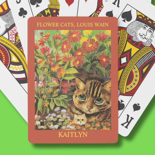 Classic Louis Wain Flower Cats Personlig Casinokort (Skapare uppladdad)