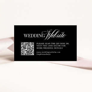 Classic Luxe Black   QR-kod för Bröllop webbplats Tilläggskort