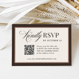 Classic Luxe | Brown Neutral QR Code Wedding OSA Kort