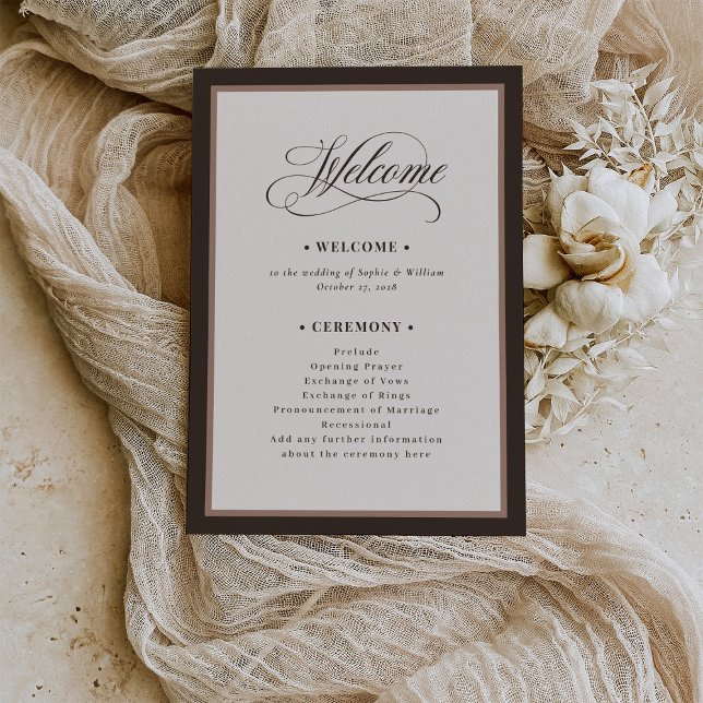 Classic Luxe | Brown Neutral Wedding Program (Skapare uppladdad)