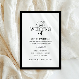 Classic Luxe | Elegant Black and White Bröllop Inbjudningar