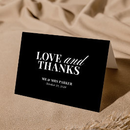 Classic Luxe | Elegant Black Bröllop Tack Kort