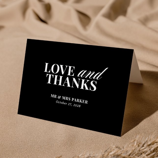 Classic Luxe | Elegant Black Bröllop Tack Kort (Skapare uppladdad)