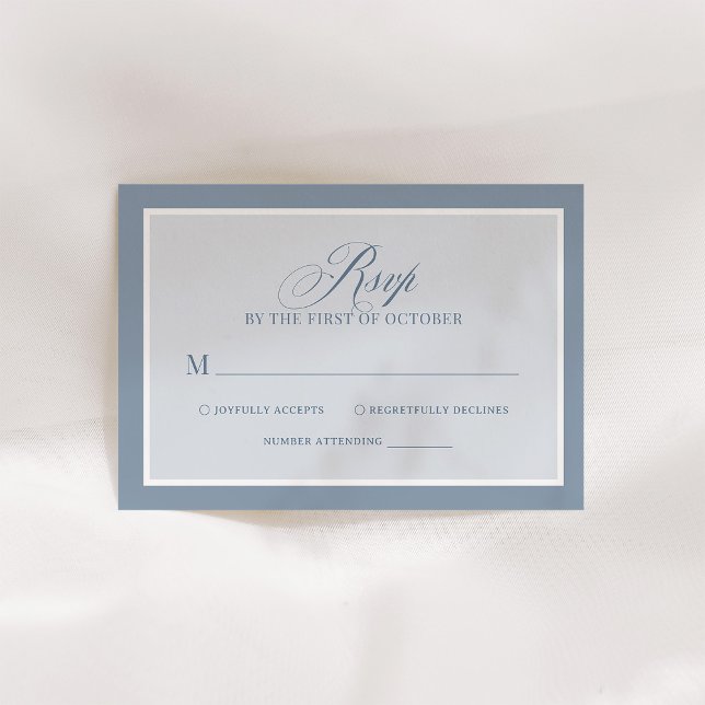 Classic Luxe | Elegant Dusty Blue Wedding OSA Kort (Skapare uppladdad)