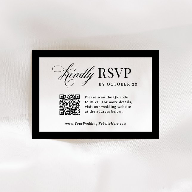 Classic Luxe | Elegant Skannerbar QR-kod Bröllop OSA Kort (Skapare uppladdad)