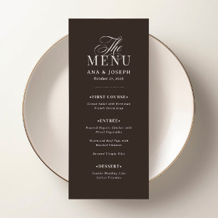 Classic Luxe Espresso Brun Bröllop Meny