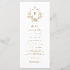 Classic Luxe Guld och White Monogram Bröllop Menu Meny