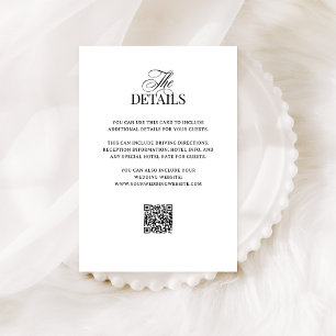 Classic Luxe Information om QR-kod Bröllop-gäst Tilläggskort