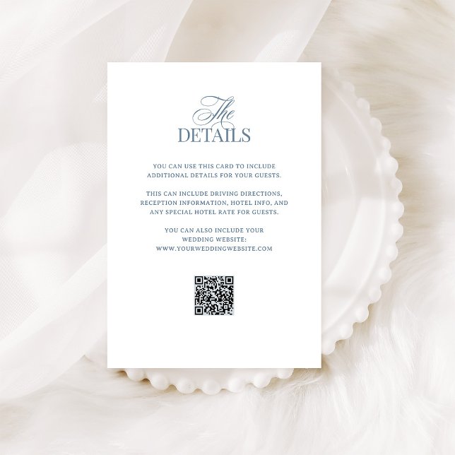 Classic Luxe | QR Code Wedding Guest Details Tilläggskort (Skapare uppladdad)