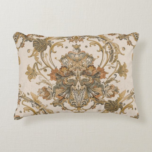 Classic, Luxury Ornament, Gold Beigi Grey Prydnadskudde (Framsidan)