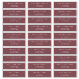 Classic Maroon Burgundy, individ bröllop adress Klistermärken