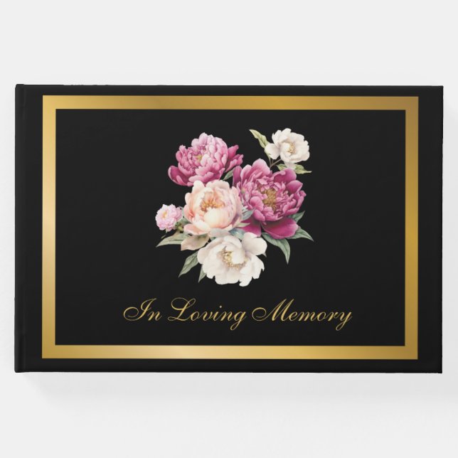 Classic Memorial Funeral Condolence Guest Bok (Framsida)