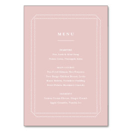 Classic Menu rosa, bröllopsmottagning Bordsnummer