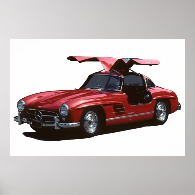 Classic Mercedes Benz SLR300 Gullwing Poster (Framsidan)