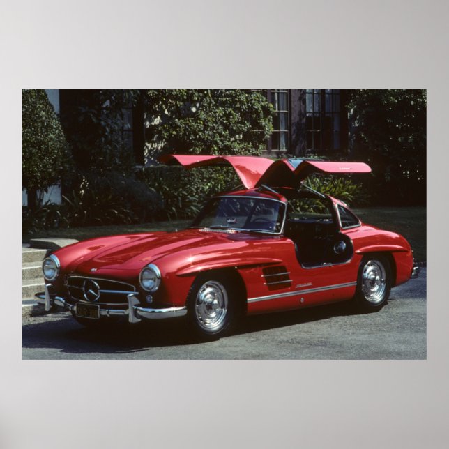 Classic Mercedes Benz SLR300 Gullwing Poster (Framsidan)