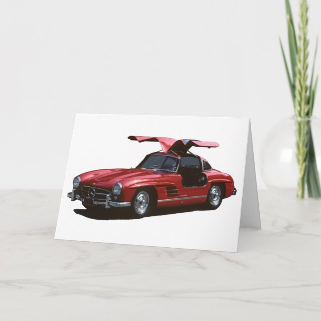 Classic Mercedes Benz SLR300 Gullwing Poster Kort (Framsida)