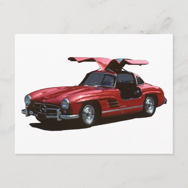 Classic Mercedes Benz SLR300 Gullwing Poster Vykort (Framsida)