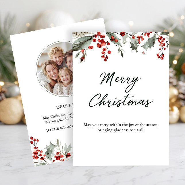 Classic Merry Christmas Card with Warm Winter Wish Inbjudningar (Skapare uppladdad)