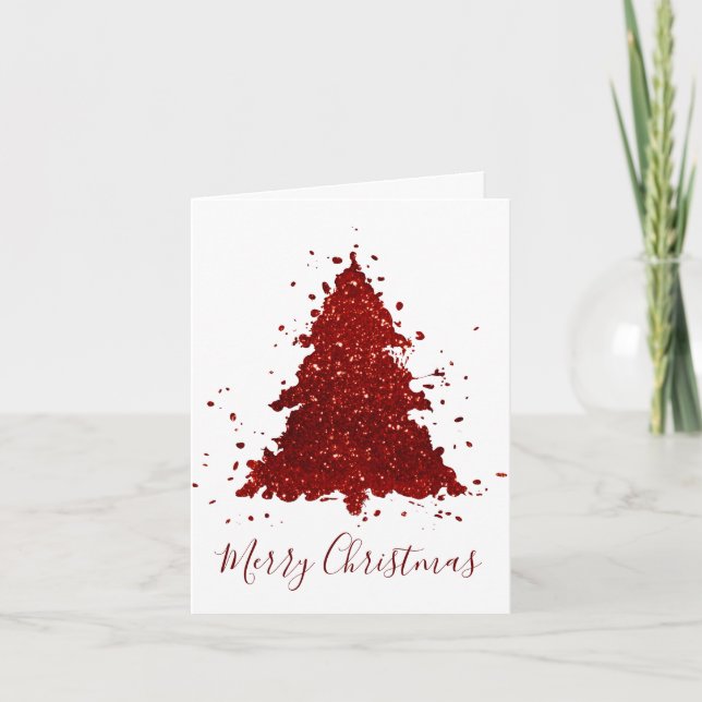 Classic Merry Christmas | Rich Festive Crimson Red Helgkort (Framsida)