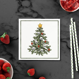 Classic Merry Christmas | Rich Festive Crimson Red Pappersservett