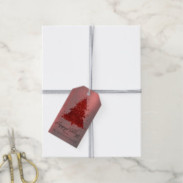 Classic Merry Christmas | Rich Festive Crimson Red Presentetikett