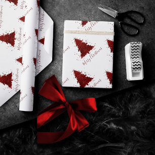 Classic Merry Christmas Rich Festive Crimson Red Presentpapper