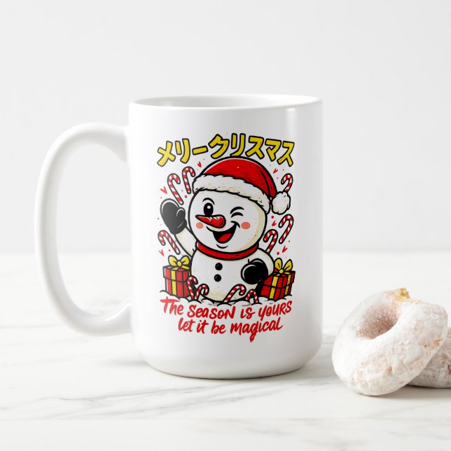 Classic Merry Christmas Snowman Mug Elegant Festiv Kaffemugg (Med munk)