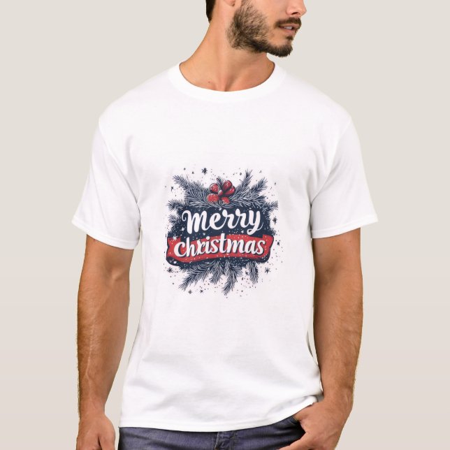 Classic Merry Christmas T-Shirt” T Shirt (Framsida)