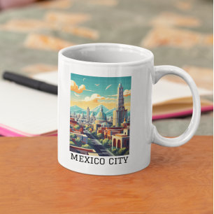 Classic Mexico City CDMX Retro Vintage resor Kaffemugg