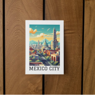Classic Mexico City CDMX Retro Vintage resor Vykort