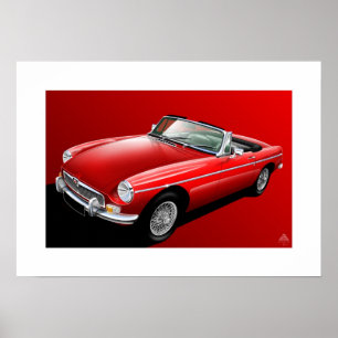 Classic MG B Roadster Poster