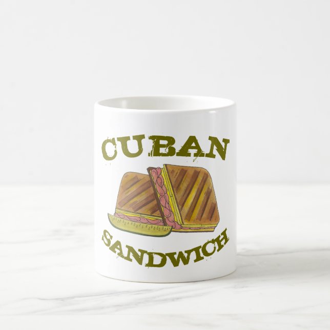 Classic Miami Cuban Sandwich Ham Gris Swiss Cheese Kaffemugg (Center)