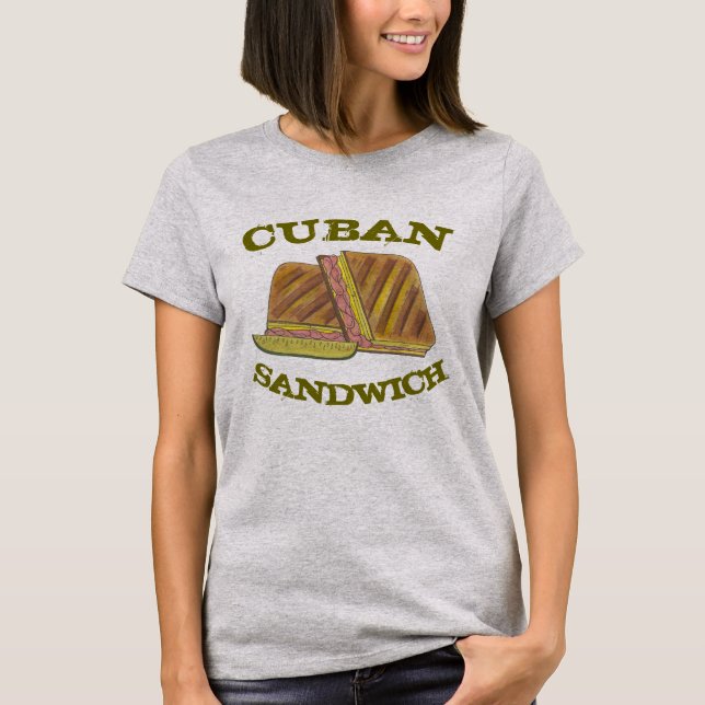 Classic Miami Cuban Sandwich Ham Gris Swiss Cheese T Shirt (Framsida)