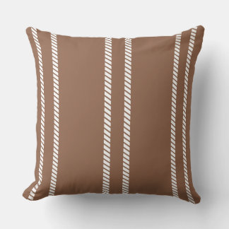 Classic Mid-tone Brown with Stripes Throw Pillow Kudde