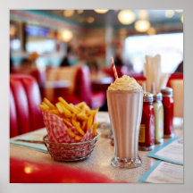 Classic Middag Food - Milkshake & Fries Bord