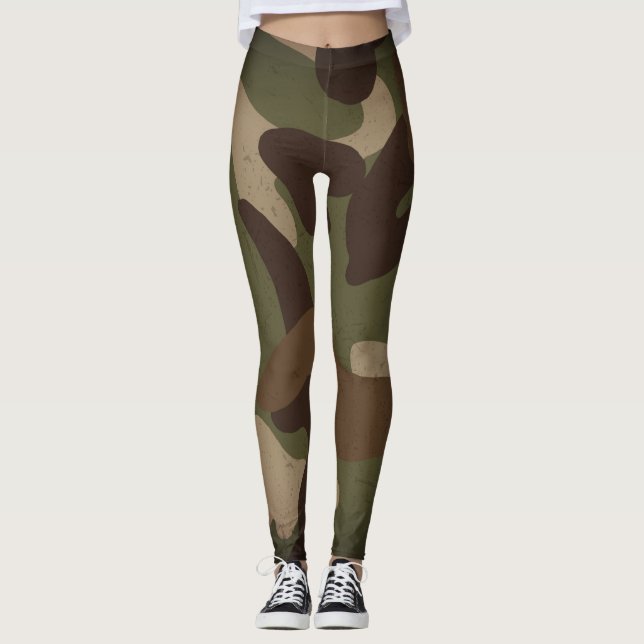 Classic Military Camo Pattern Leggings (Framsida)