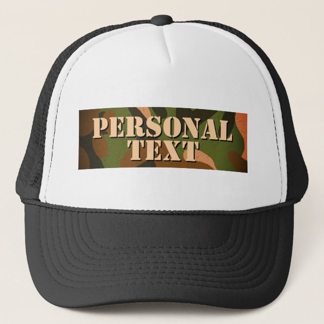 Classic Military Camo Personal Text Keps (Framsida)