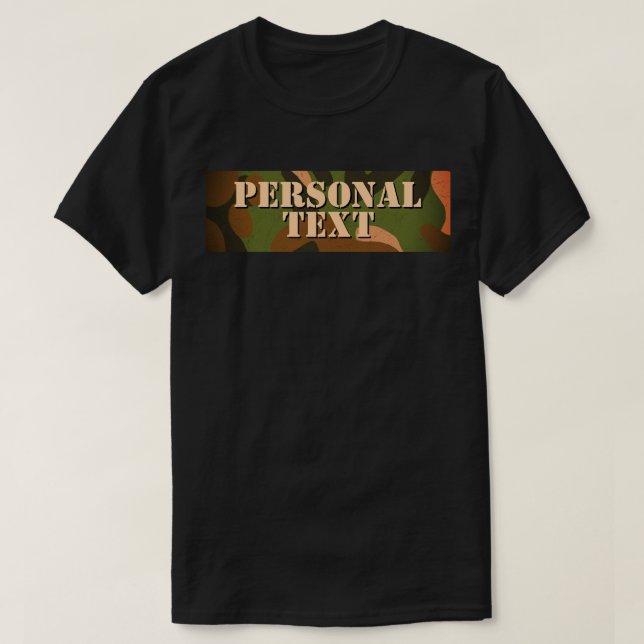 Classic Military Camo Personal Text T Shirt (Design framsida)