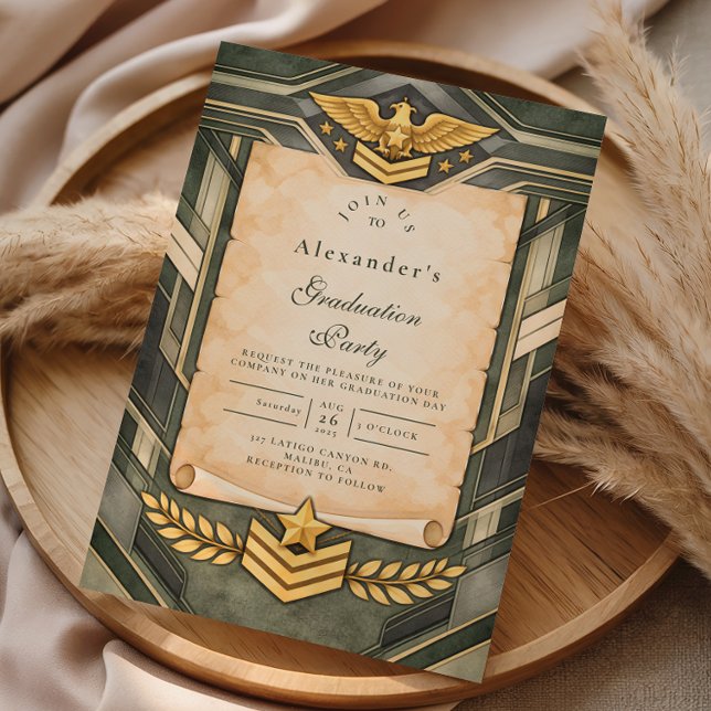 Classic Military Graduation Ceremony Inbjudningar (Skapare uppladdad)