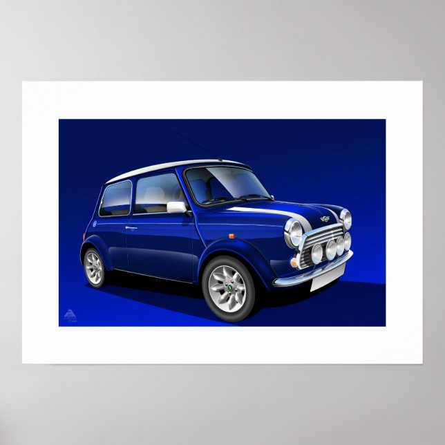 Classic Mini Cooper Poster Illustration (Framsidan)