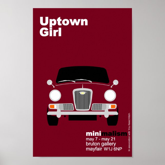 Classic Mini Wolseley Hornet minimalist art Poster (Framsidan)
