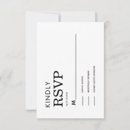 CLASSIC MINIMALIST BLACK AND WHITE RSVP CARD OSA KORT