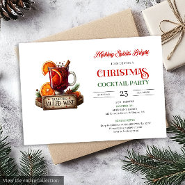 Classic minimalist Christmas cocktails party Inbjudningar