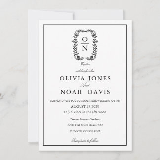 classic minimalist elegant qr  wedding Invitation Inbjudningar